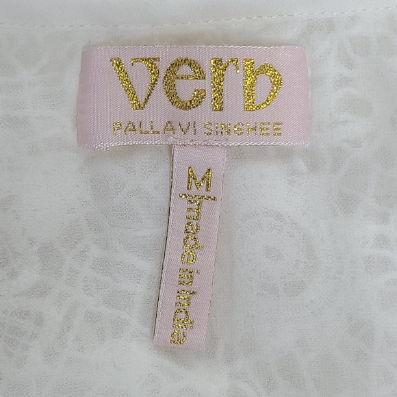 Anthropologie Verb Pallavi Singhee Ruffle Top Ivory Medium - Picture 11 of 11